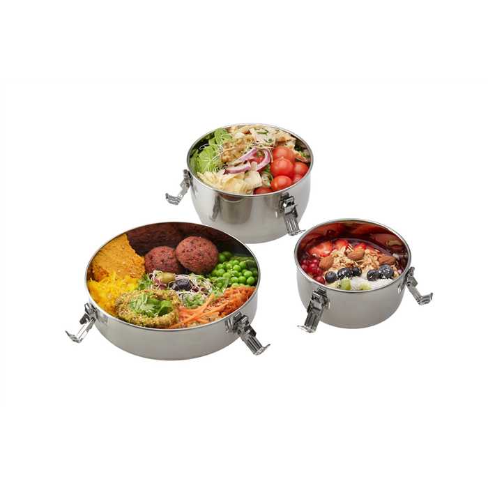 Graines De Vie Assiette Tiffin Inox 18cm Avec Compartiments Graines De Vie Assiette Tiffin Inox 18cm Avec Compartiments